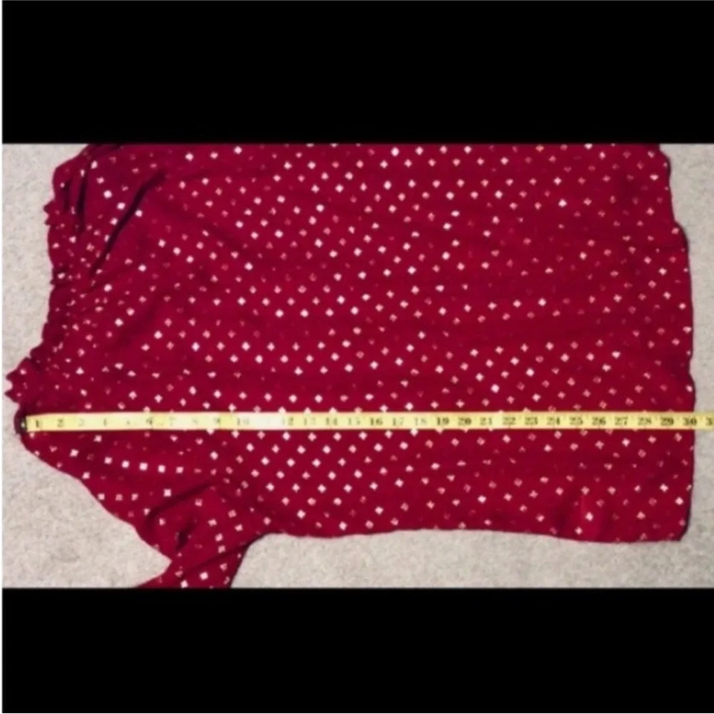 TIME AND TRU Red And Gold FOIL Peasant Blouse Size XL - Picture 8 of 11